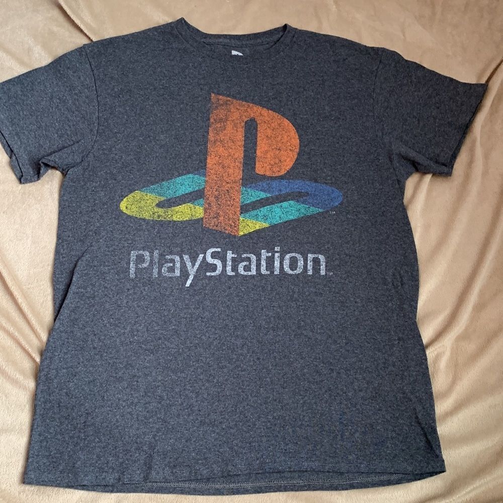 PlayStation Logo Graphic T-shirt M Gray - Picture 2 of 4